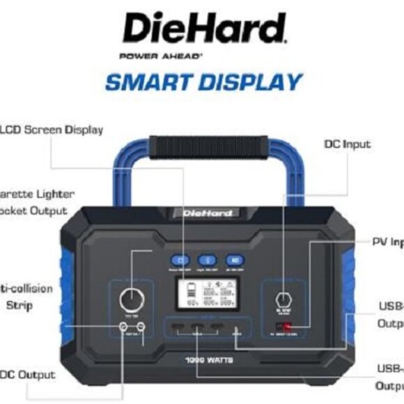 DieHard Portable Power Station 1000-Watt (2000-Watt Peak) - Quiet, Generator - Picture 4 of 7
